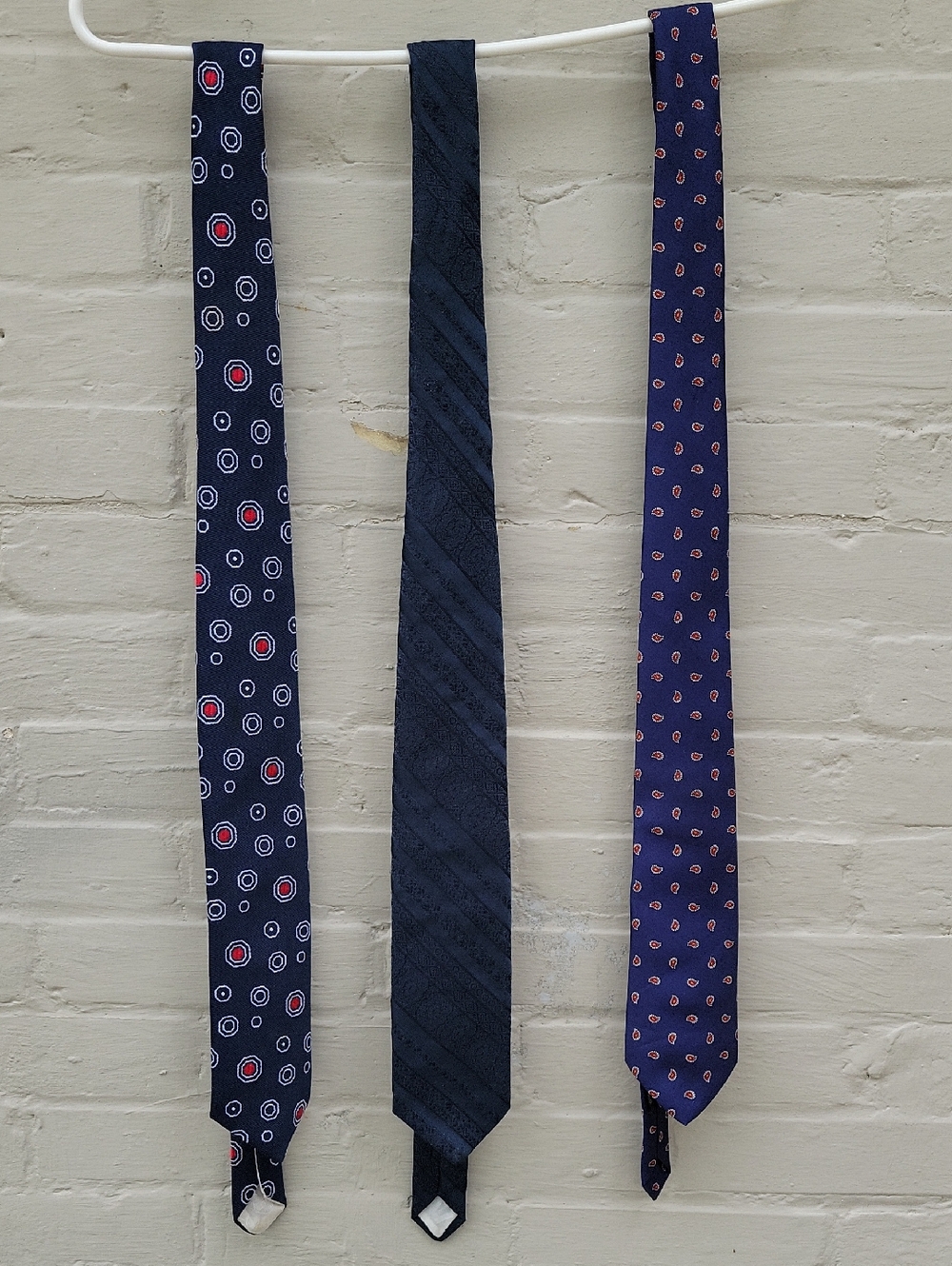 Vintage Mens Blue Patterned Ties By Blair, Prince Consort One With No Lable